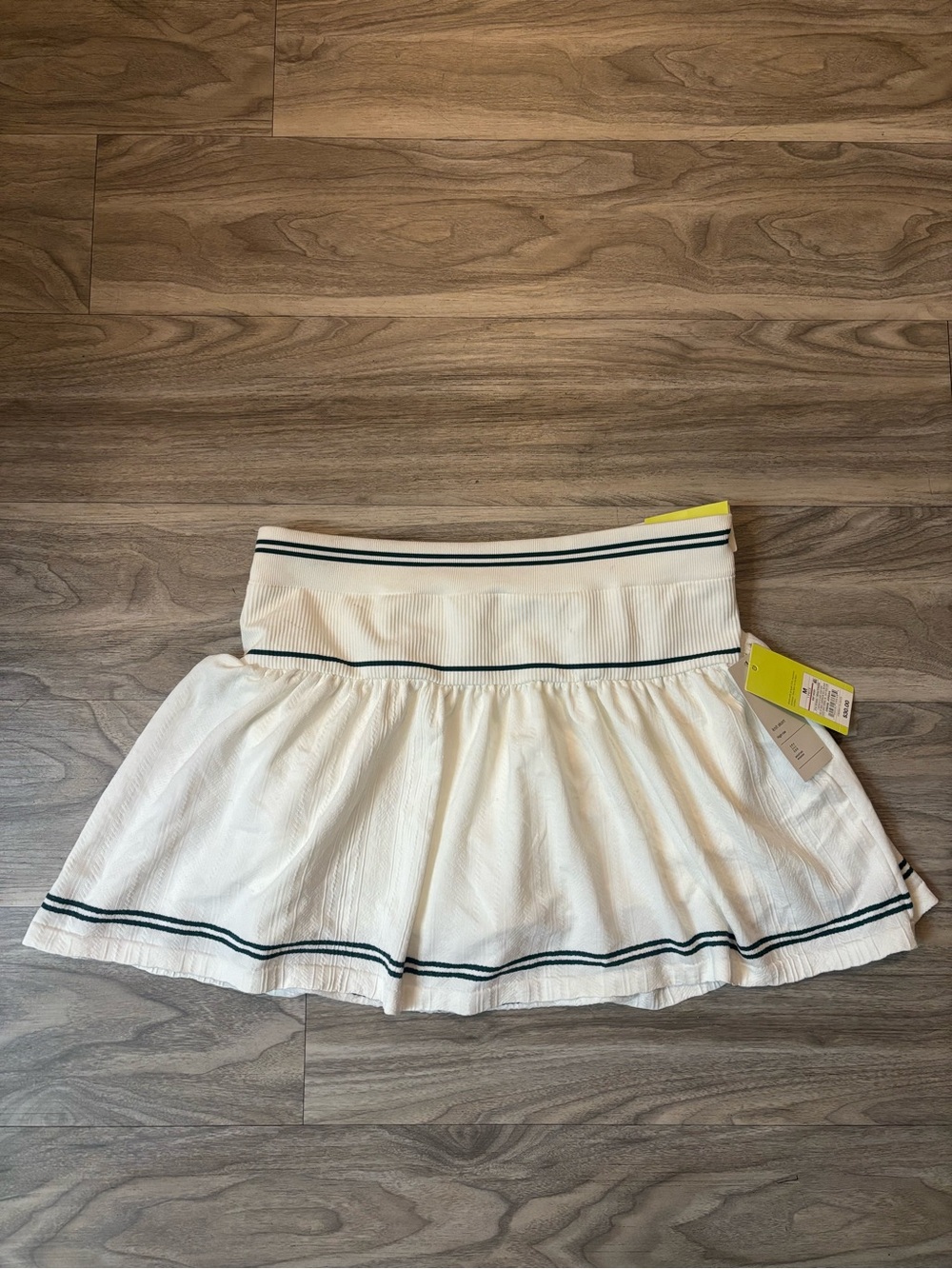 a new day White Circle Skirt with Black Stripe Trim